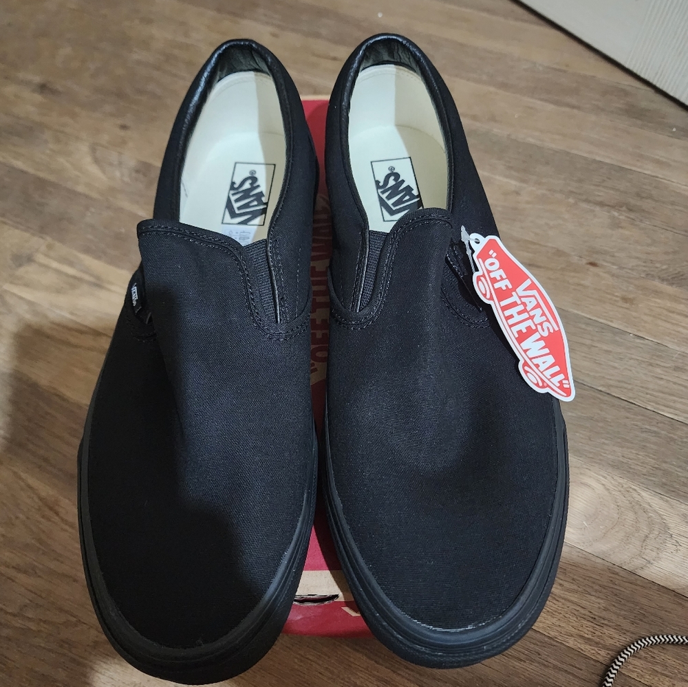 Black Vans, Slip on Size 12 Men's